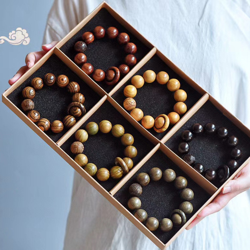 Exquisite craftsmanship, 20mm running ring bracelet, made of golden sandalwood, ebony, and rosewood, for men, creative Buddhist prayer beads.