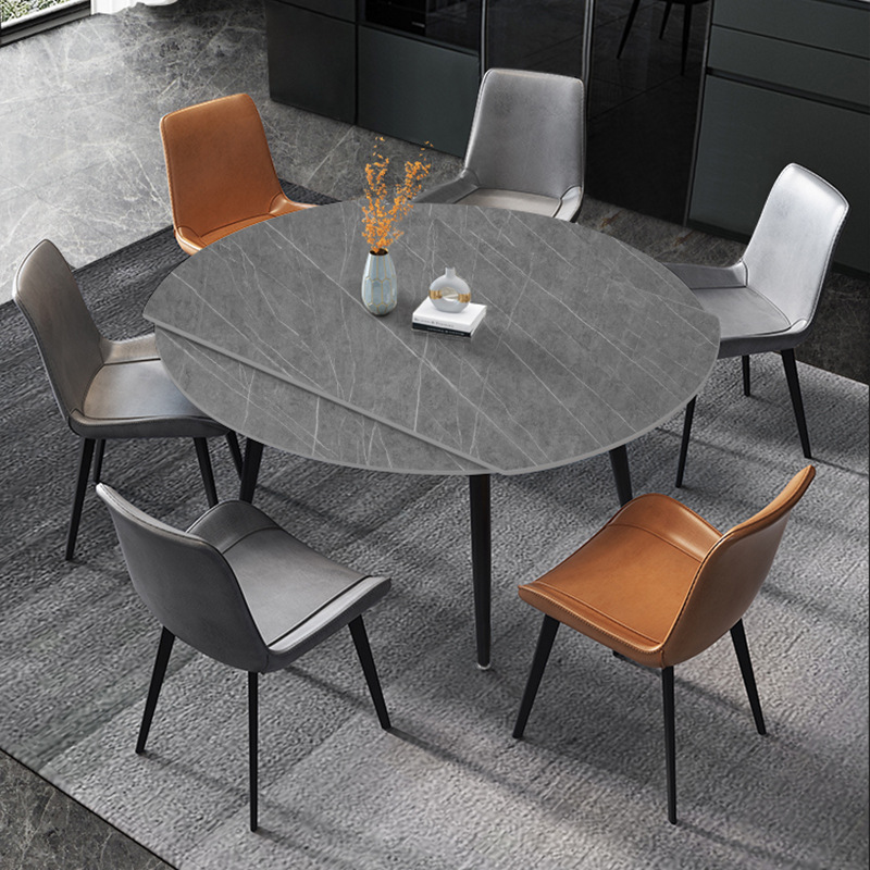 Luz de lujo Placa de roca mesa de comedor y silla combinación moderna simple mesa retráctil cuadrada redonda de doble uso nórdico hogar pequeño apartamento mesa de comedor
