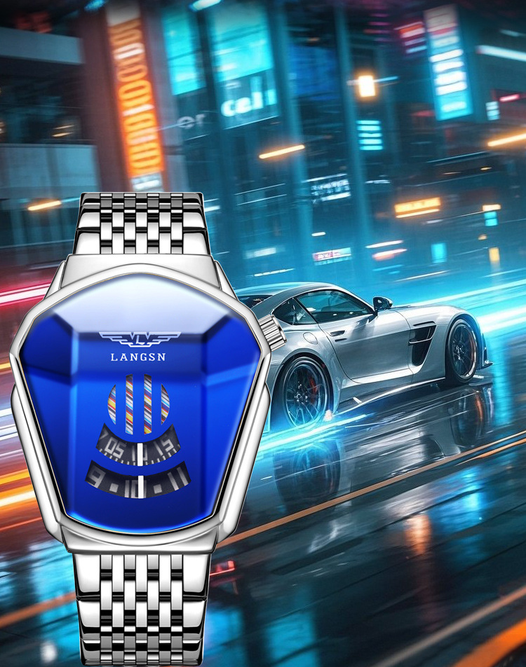 Montres pour hommes, montre de moto personnalisée, montre à quartz étanche, design irrégulier et tendance, grand cadran, tendance et élégante_voghion.com