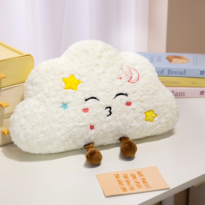 Cojín de Peluche con Forma de Nube de Franela, Decorativo para Sofá Infantil