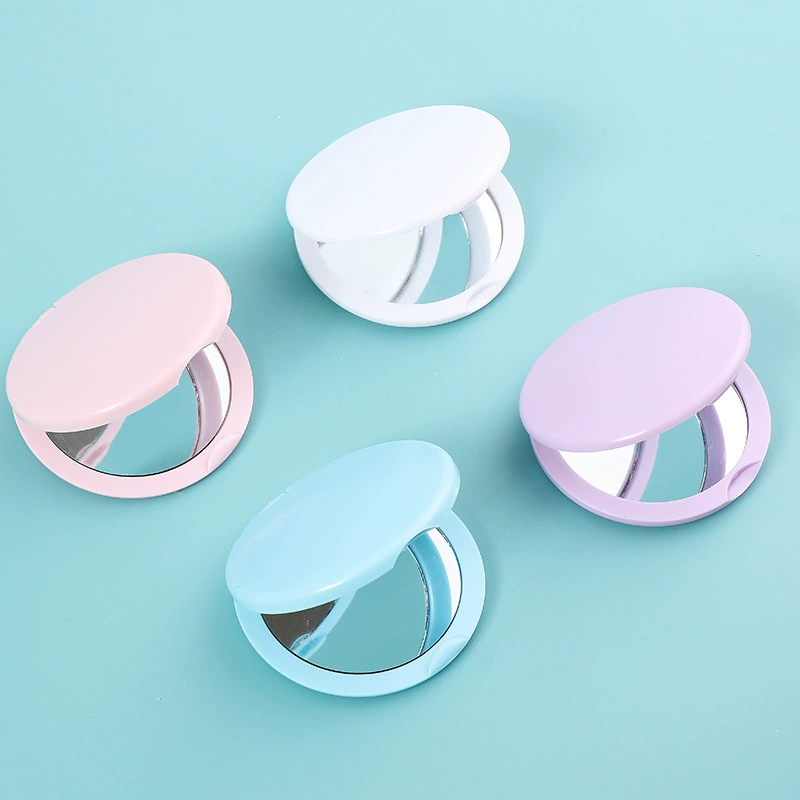 Folding Double-Sided Handheld Compact Mirror, Portable Round Makeup Mirror, 6.8 cm