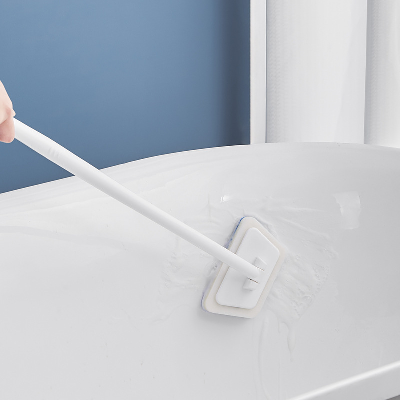Multifunctional Wall Bathroom Household Long Handle Washable Replacement Head Bathtub Tile Window Glass Cleaning Brush_voghion.com