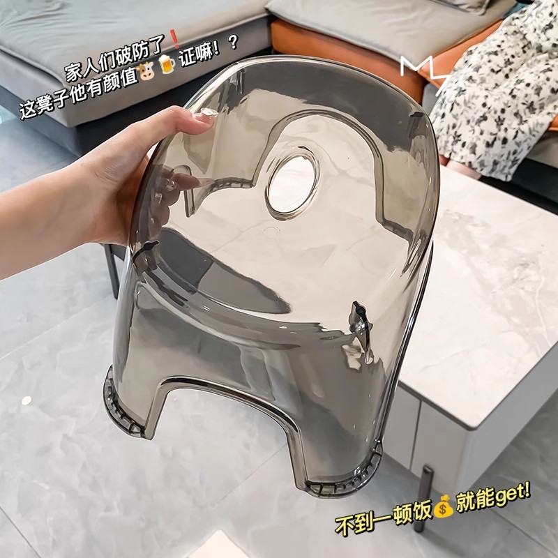 Acrylic Transparent Small Stool Household Low Stool Living Room Coffee Table Shoe Changing Stool Thickeneded Small Chair Plastic Bench