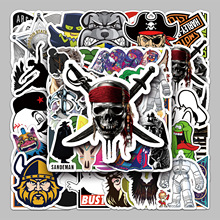 50张个性摇滚涂鸦创意行李箱笔记本电脑滑板车平板防水可移贴纸