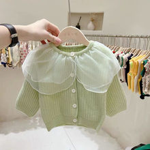 针织衫女童小童装开衫1一2-5岁半女宝宝洋气毛衣外套婴儿童春潮流