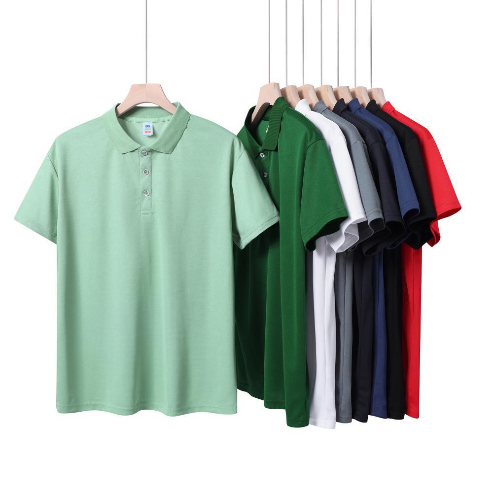 Customizable New Summer Style Men's Silk Cotton Solid Color Polo Shirt with a Business Style, Comfortable, Quick-Drying, and Not Easily Deformed