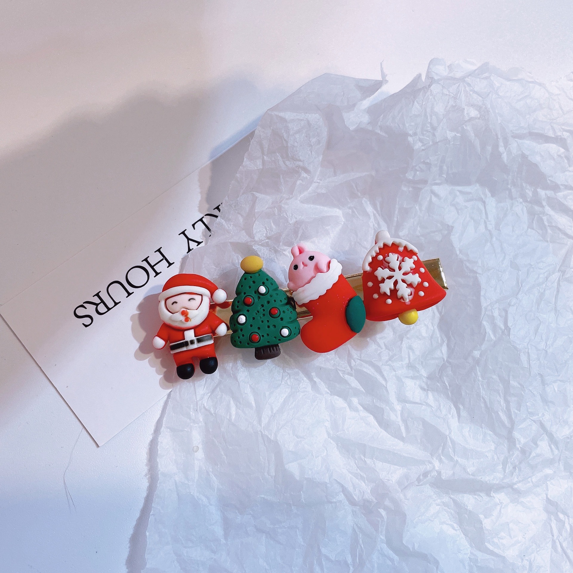 Christmas Festival Cartoon Style Santa Claus Synthetic Resin Hair Clip