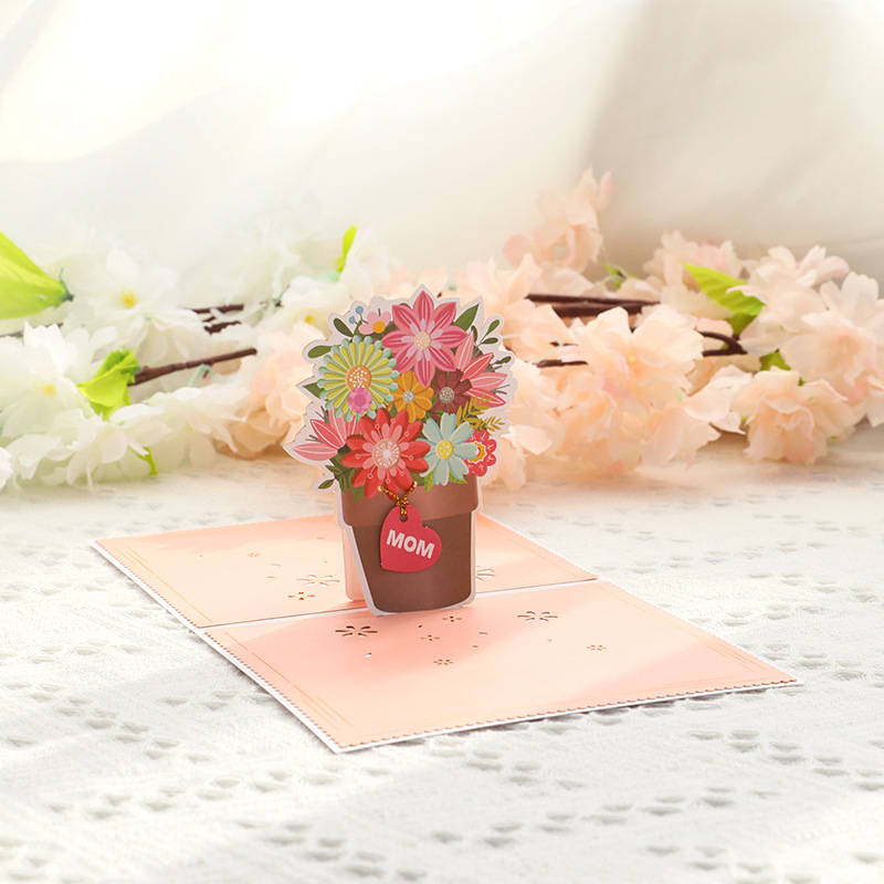 Mother's Day 3D three-dimensional greeting card Good Mom Creative Handmade Paper Carving Blessing Message Card Postcard Manufacturer Wholesale