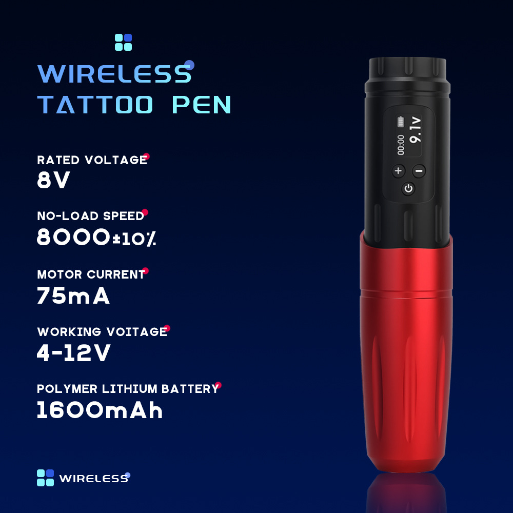 Tuffking Wireless tattoo PEN HD Display 1600 ma tattoo embroidery multifuncional tattoo Machine set