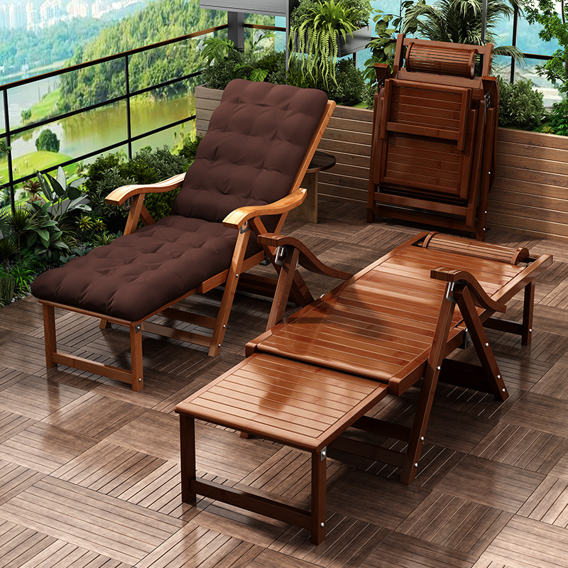 Silla de cama de bambú plegable para adultos silla de almuerzo doméstico dormitorio frío siesta slumber silla plegable balcón