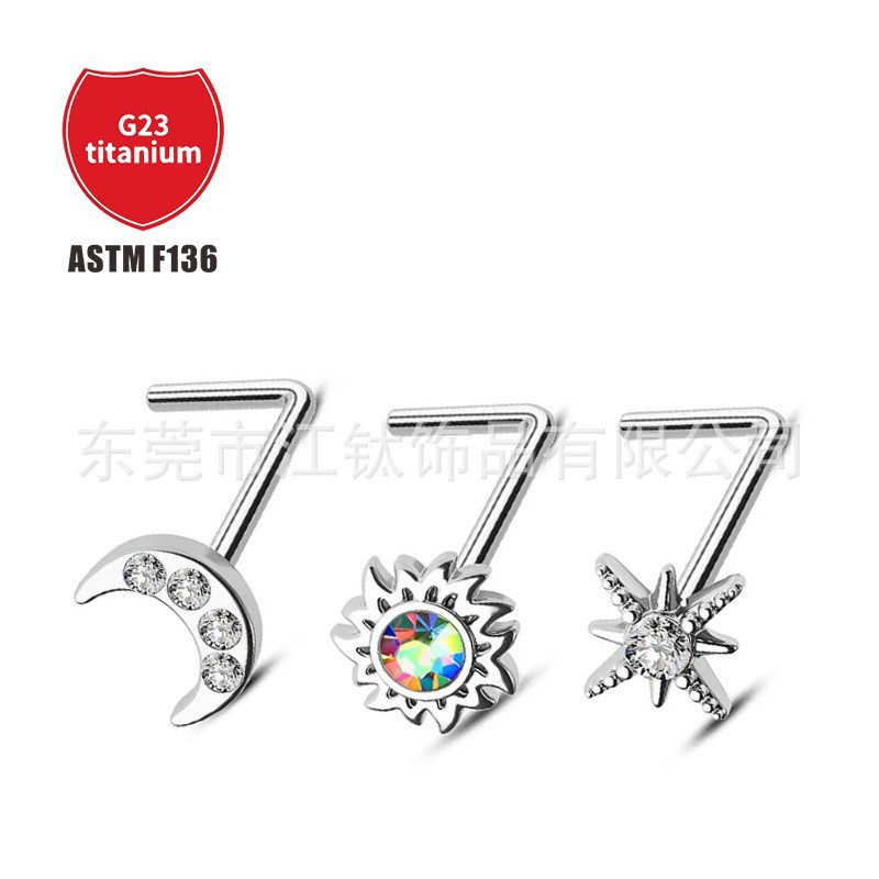Pointed titanium steel lip stud product view