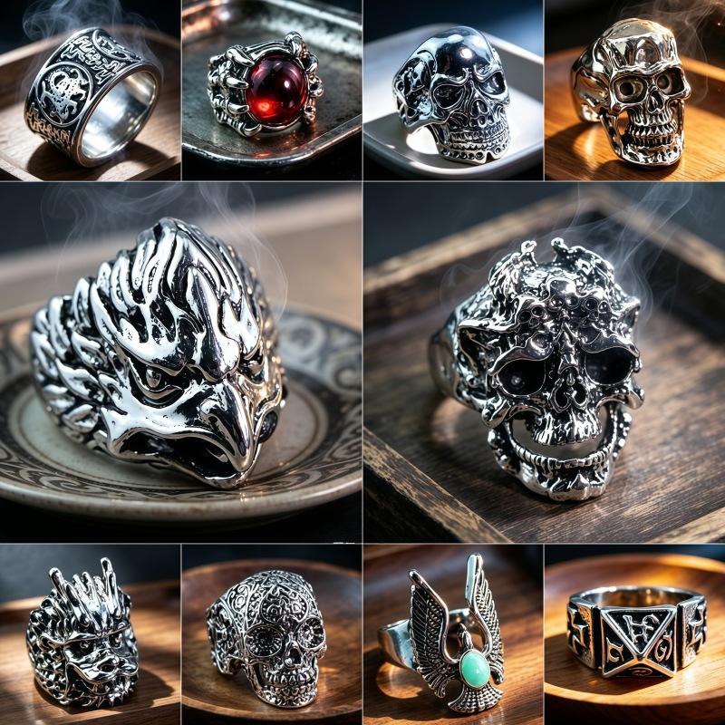 fashionable geometric ring hip-hop style
