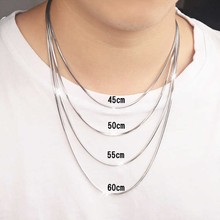 S925银项链锁骨链足银粗男士学生韩版情侣加粗八角蛇骨链
