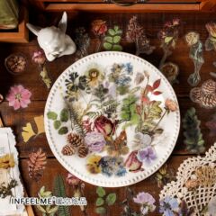 Shanye Shicui シリーズ Infeel.me ステッカーパック PET 40 枚植物と花のハンドブック装飾素材 4 種類
