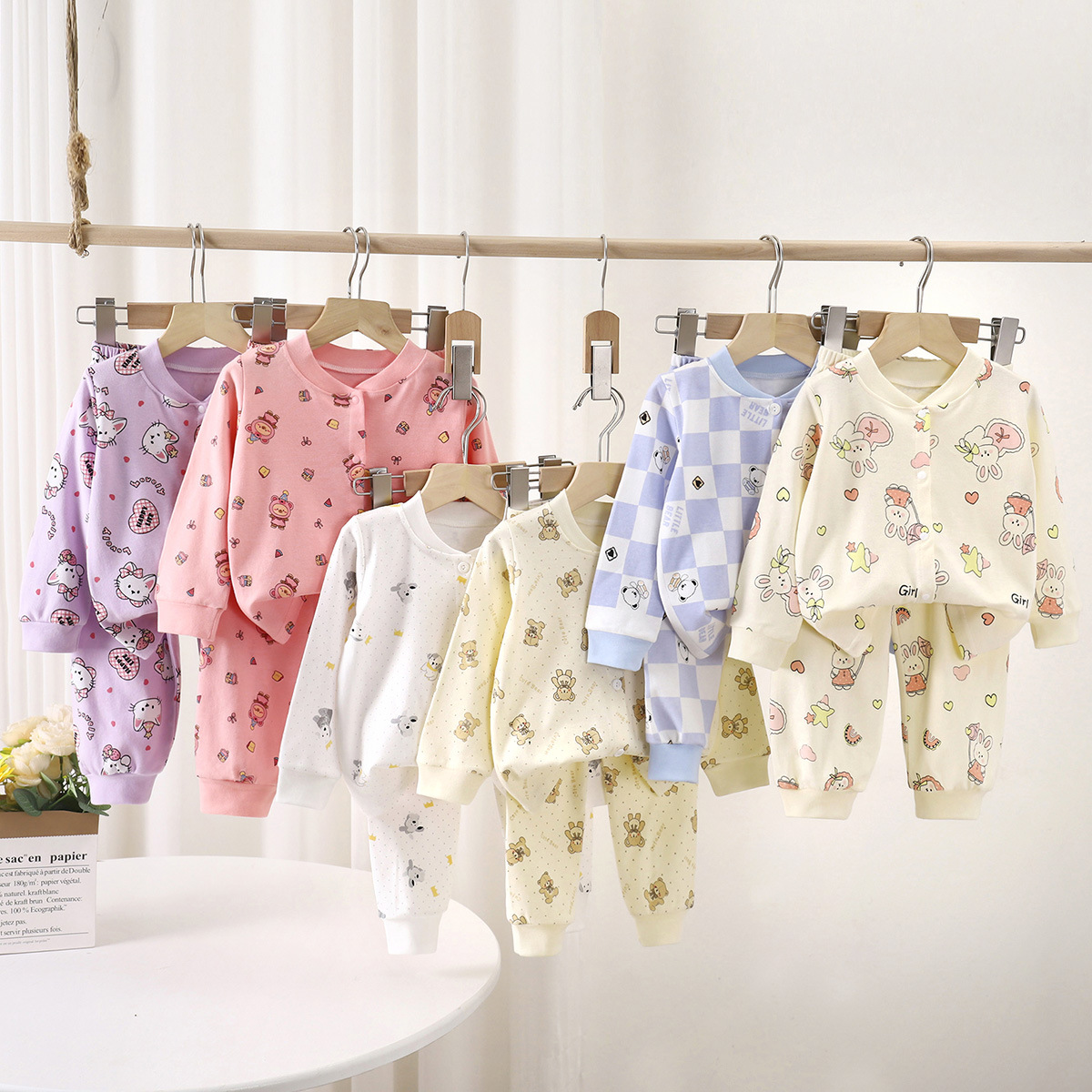 Baja interior de bebé algodón nuevo otoño cardigans para niños pijamas calientes para niñas ropa de hogar ropa infantil