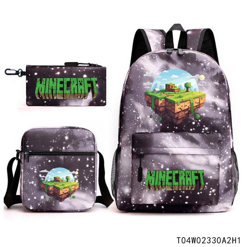 Minecraft マインクラフト 小中学生 ランドセル 子供用リュック バックパック ショルダーバッグ ペンシルバッグ 3点セット|undefined