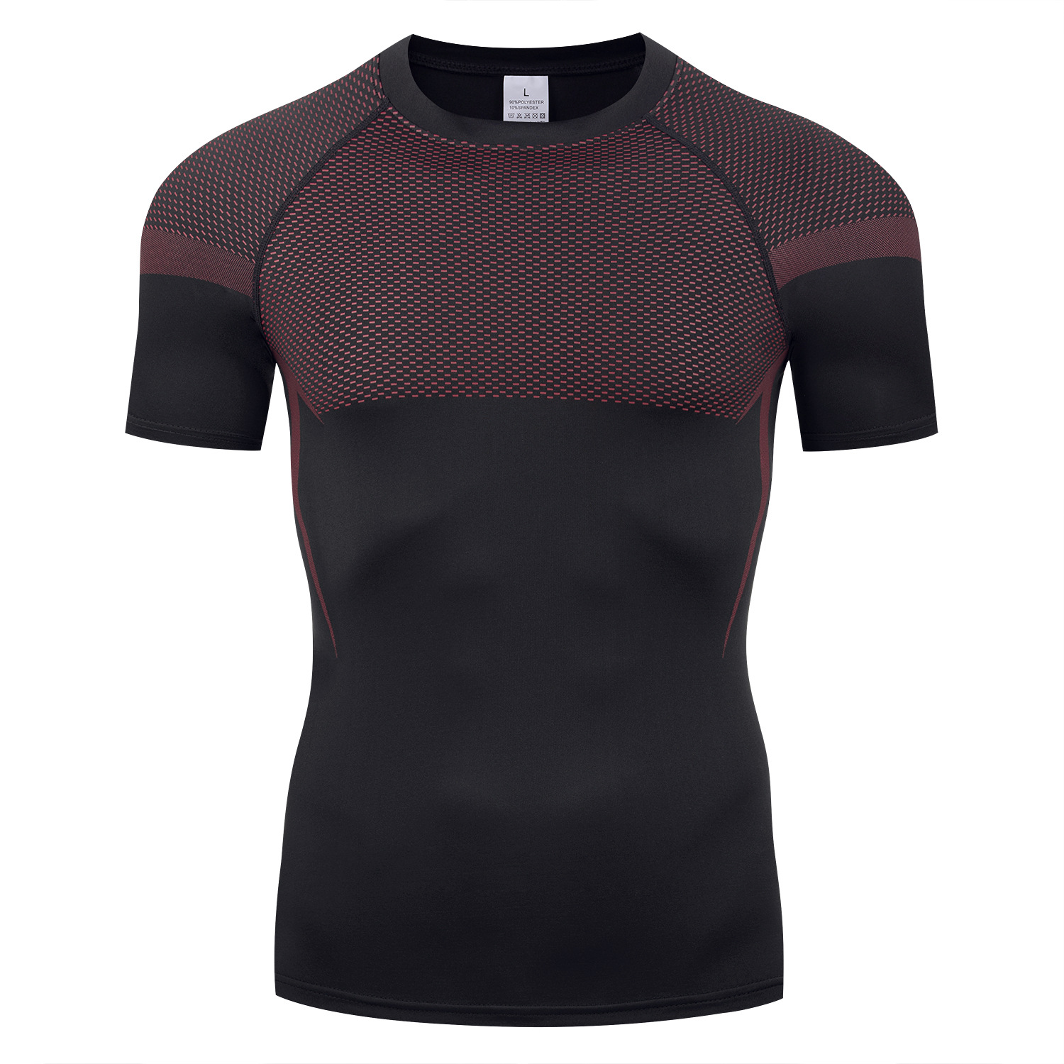 GYM Europa y América hombre moda compresión de cuello redondo camiseta de secado rápido apretada transpiración fitness correr camiseta deportiva de manga larga