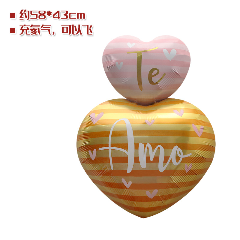 2022 nuevo día de San Valentín Tema de dibujos animados forma de aluminio globo propuesta fiesta decoración globo boda