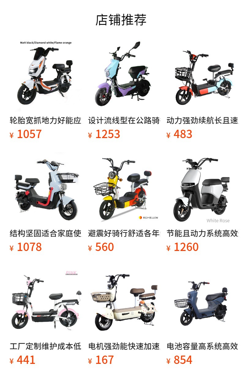Rainbow Electric Bicycle Long Range Battery Vehicle