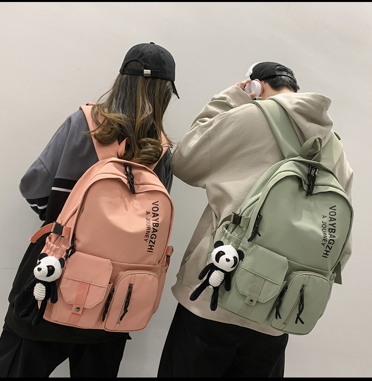 Korean Version Of Large Capacity Wild Backpack College Students Fashion Trend Couple Backpack display picture 5