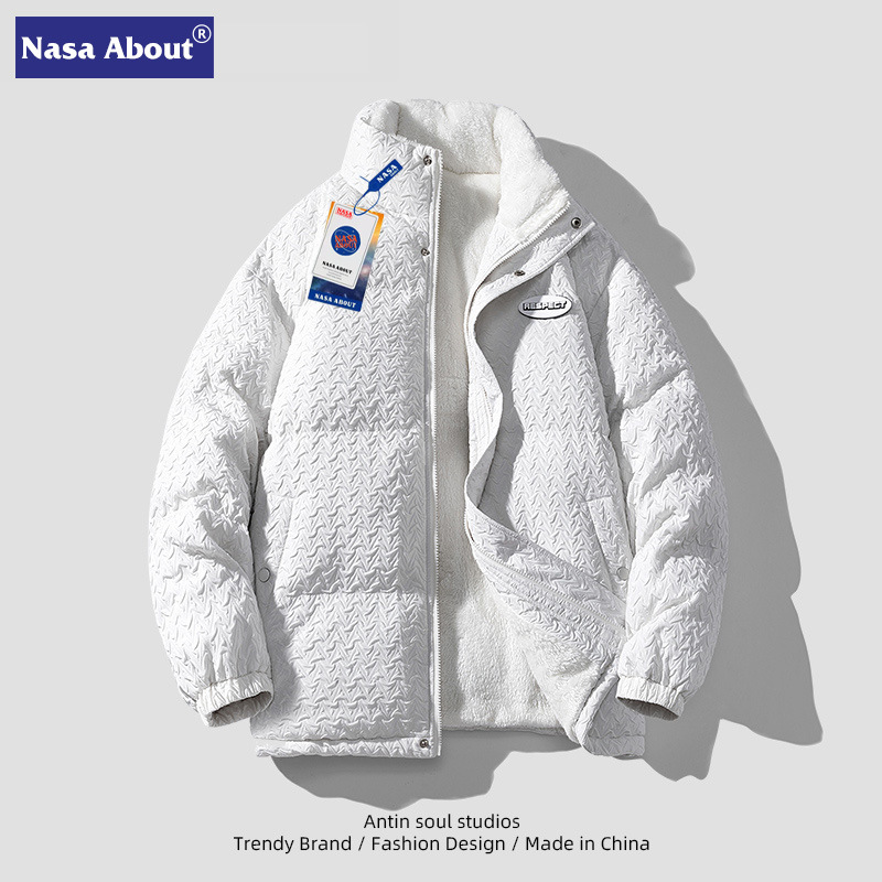 NASA 1000 pájaros plumón algodón chaqueta de moda de invierno de cordero chaqueta de algodón chaqueta de moda de pareja de invierno
