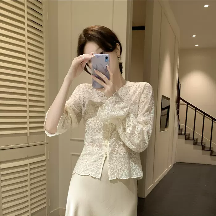 芝士◆冬日私语优雅蕾丝打底衫2025年新款高级感轻奢内搭上衣