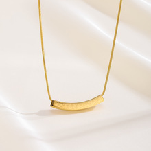 跨境经典小众设计四叶草图案微笑造型不掉色钛钢项链配饰品锁骨链