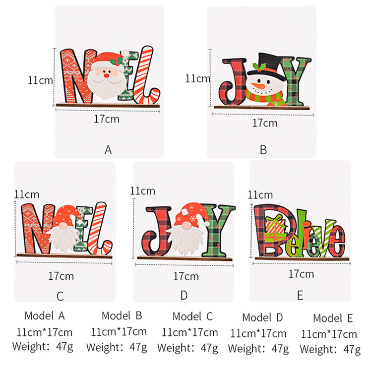 Christmas Wooden Letter Desktop Ornaments Wholesale Nihaojewelry display picture 11