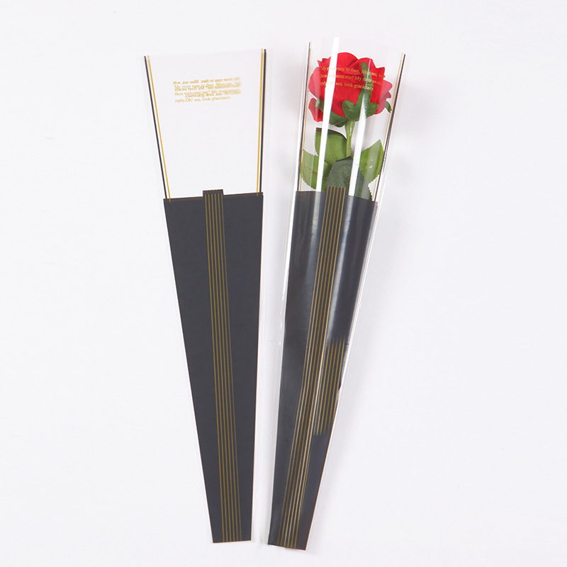 Día del maestro corona sola bolsa Rosa bolsa de embalaje ramo triángulo bolsa tienda de flores flor floral material de embalaje al por mayor