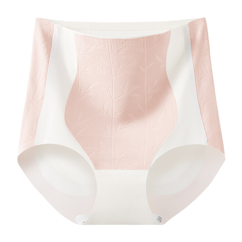 Hielo de seda jacquard abdomen cintura alta glúteos calzoncillos sin costuras calzoncillos anti-pellizco glúteos antibacterianos entrepierna pantalones de vientre calzoncillos de mujer