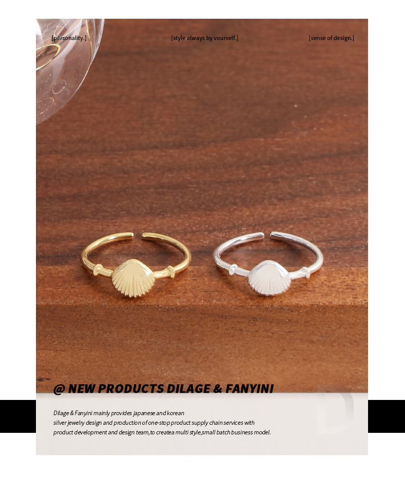 5g Weight Open Rings Classification 1 Piece Quantity Holiday, Travel, Daily Occasion 925 Sterling Silver Material Shell Pattern Women's Gender Plating Design Casual, Simple Style, Streetwear Style 925 Sterling Silver Shell Open Rings 无