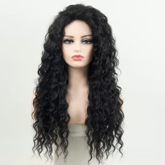 国境を越えたファッション欧米式のロングカールdeep wavy wigふわふわかつら機構化繊全頭カバーメーカー
