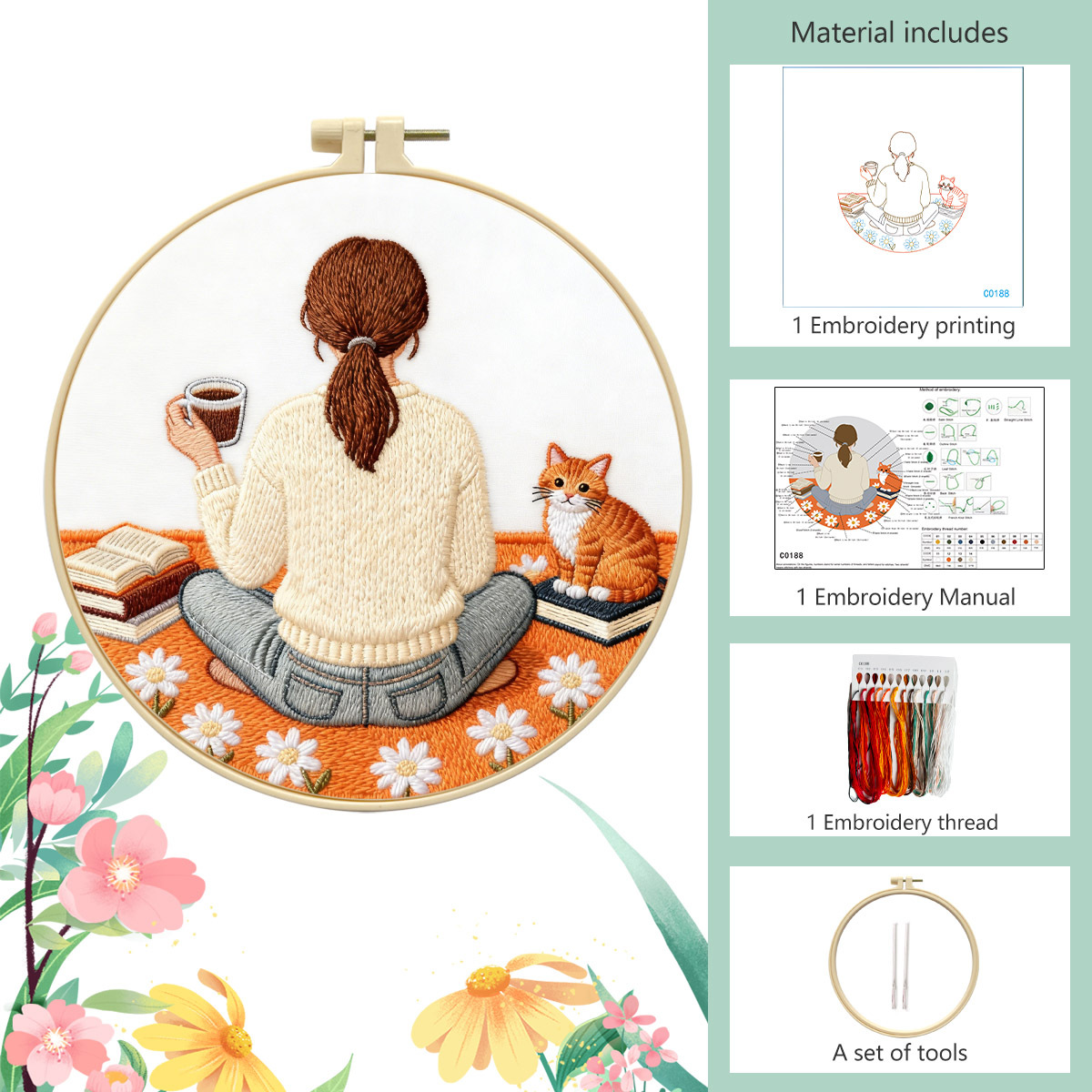 Paquete básico de material de costura + 20cm bordado