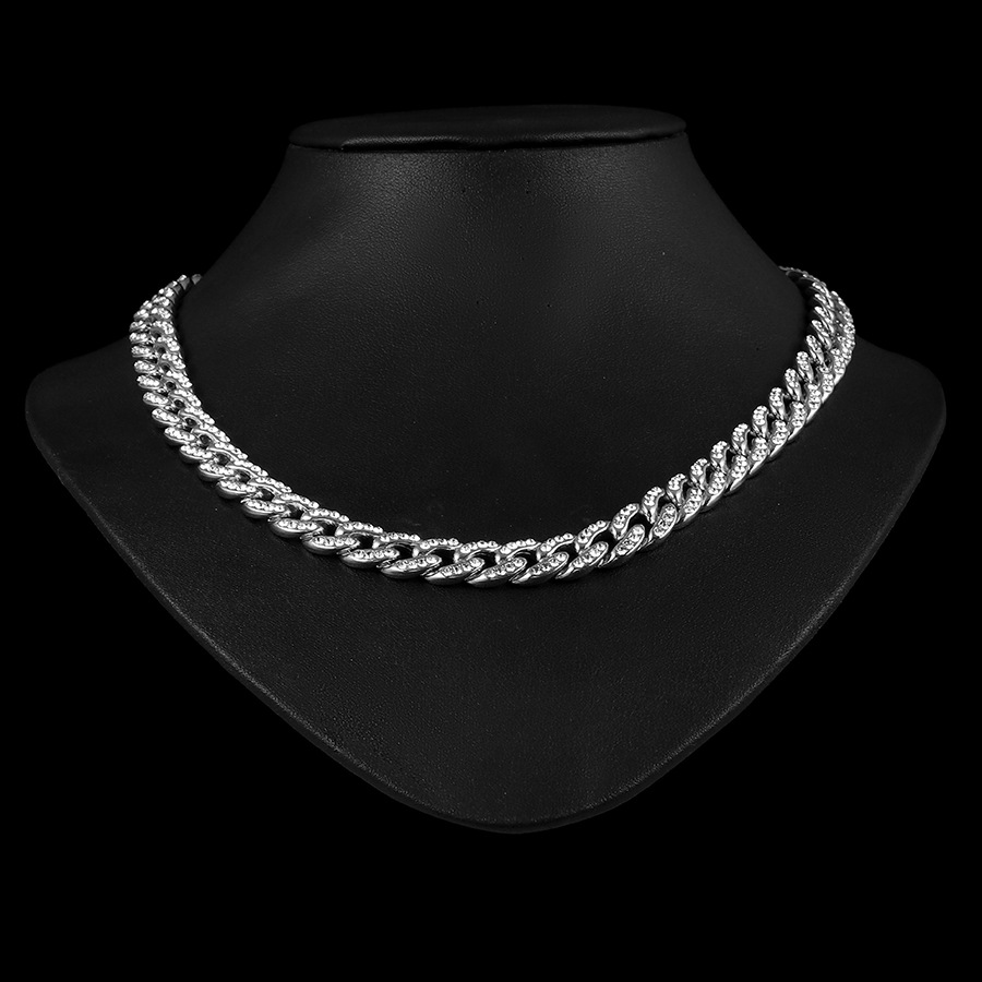 Colier personalizat oval hip hop, brățară, diamant de apă, bijuterii pentru bărbați, lanț cubanez_voghion.com