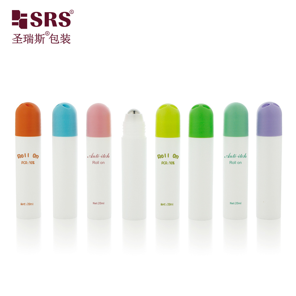 20ml SRS 祛痘凝胶滚珠瓶 钢珠 空PP 白色提神醒脑走珠瓶