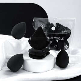 跨境专供三角形植绒散粉扑 双面定妆海绵扇形蜜粉扑 美妆蛋6个装