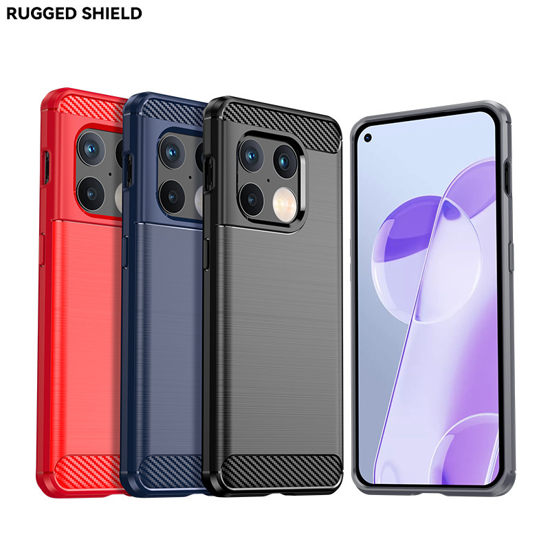 Suitable for Oneplus 10Pro Mobile Phone Case Oneplus10Pro Brushed Carbon Fiber Anti-Fall Protective Cover Silicone Soft Shell