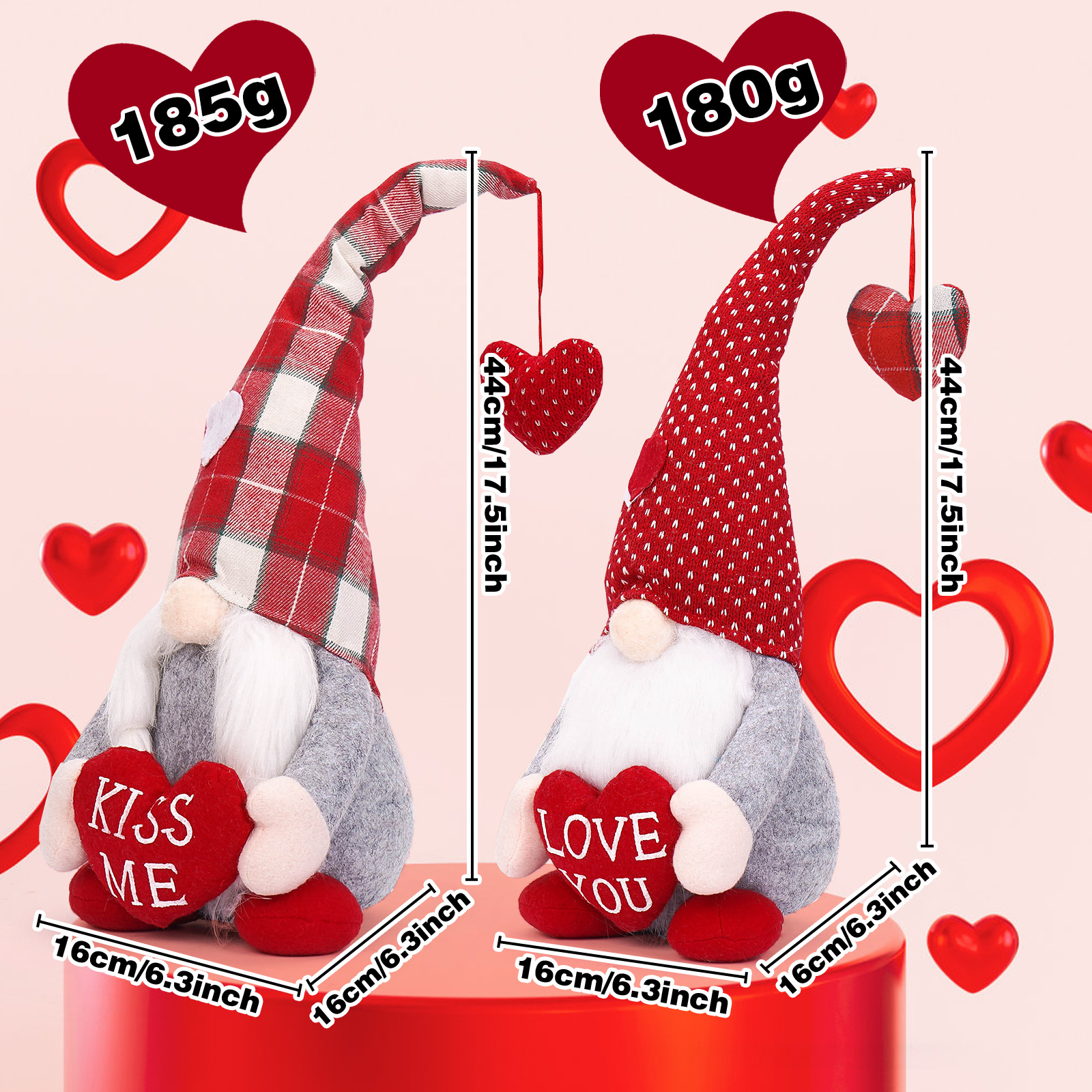 Cruz-frontera nuevo Día de San Valentín muñeca de amor colgante muñeca sin rostro Rudolf Goblin decoración del Día de San Valentín decoraciones