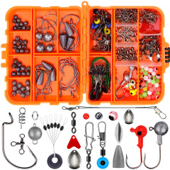 Weihe 257-piece lure hook accessories set Texas fishing set sea fishing and rock fishing set box cross-border factory wholesale