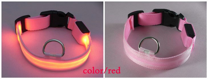丝网款-LED发光狗项圈-牵引带-狗拉带-狗绳子发光宠物带-