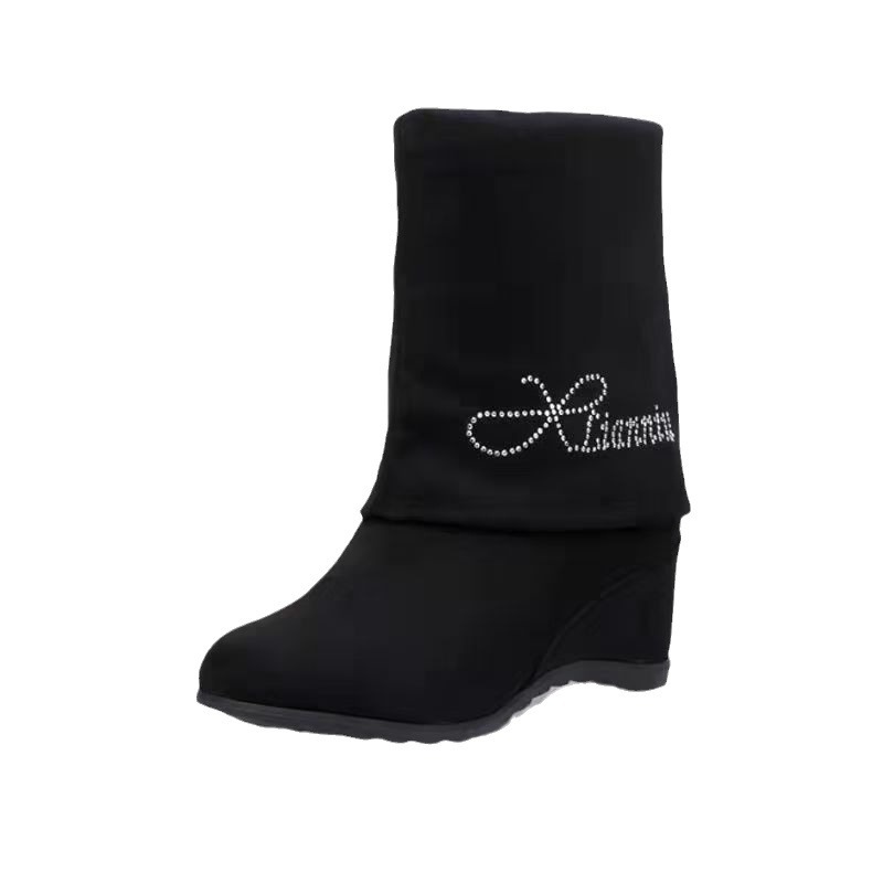 Demi-season fashionable low boots wedge heel
