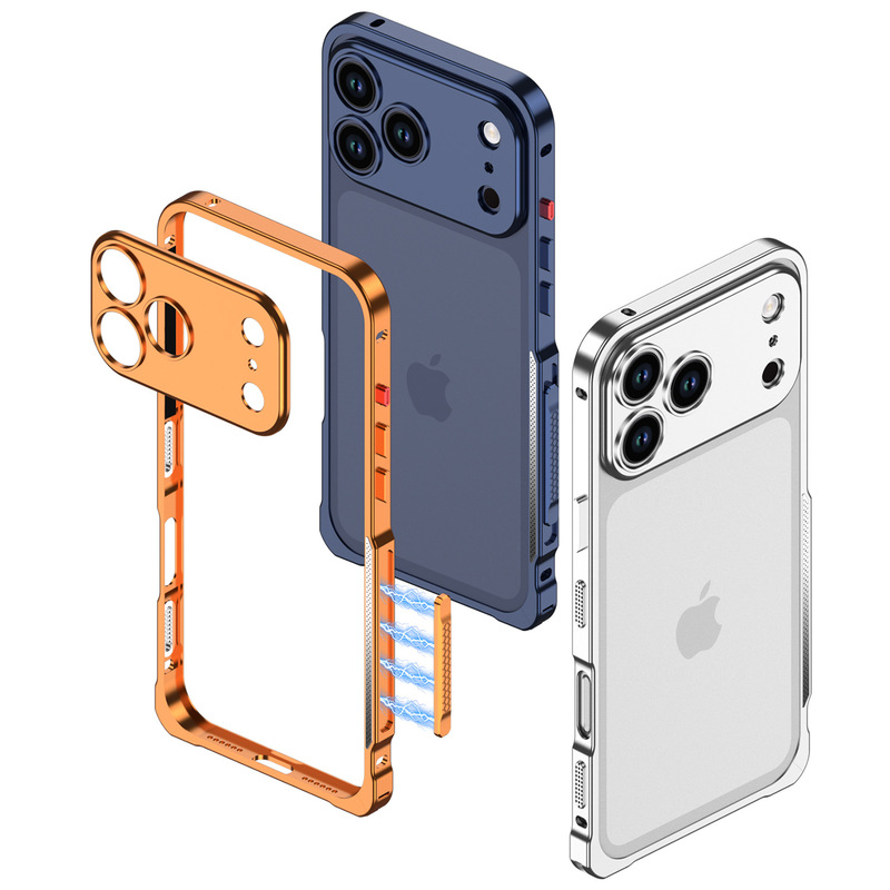 Cross-border applicable Apple 18 Pro stress-relief metal frame phone case, iPhone 13 series, bare-phone feel, anti-drop Cross-border applicable Apple 18 Pro stress-relief metal frame phone case, iPhone 13 series, bare-phone feel, anti-drop