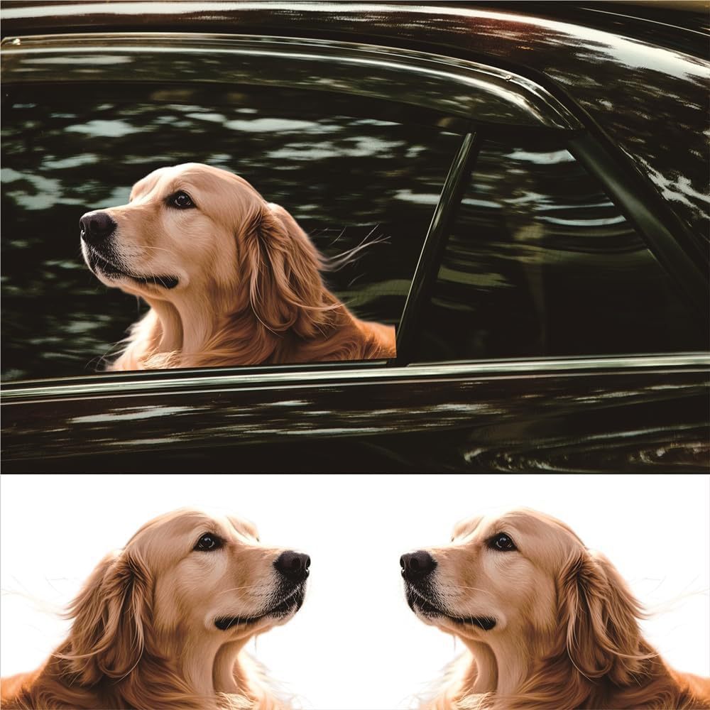 3D Cute Puppy Sticker Car, Window Waterproof Fun Animal Sticker, Pair_voghion.com