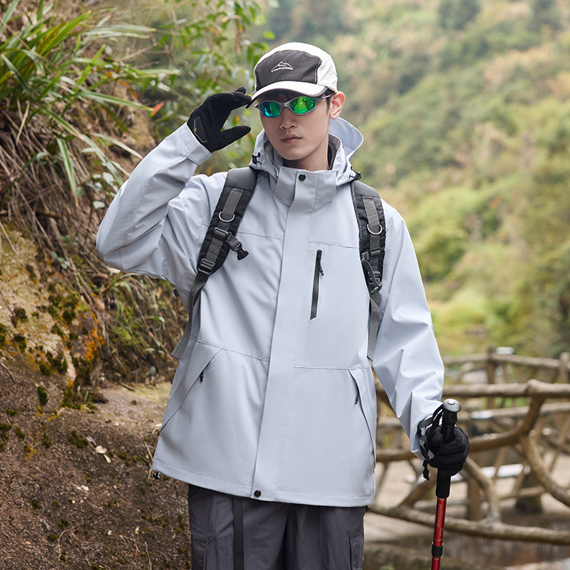 山系春秋情侣户外单层冲锋衣男女同款户外防风防水薄款登山服外套|undefined