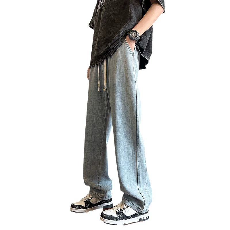 Осенние брюки, джинсы для отдыха, slim fit, прямой свободный крой