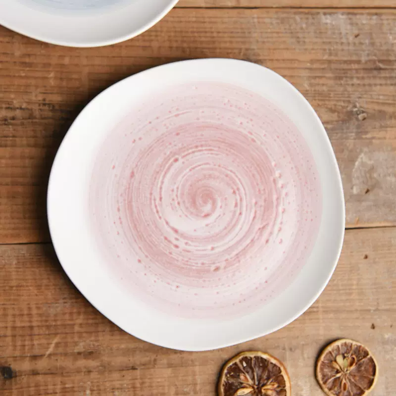 跨境专供渐变窑变高颜值餐具定制轻奢欧式酒店餐具北欧风牛排盘