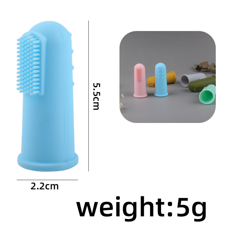 Nuevo bebé suministros de silicona dedo conjunto cepillo de dientes bebé pelo suave dedo cepillo de dientes creativo silicona teether Amazon
