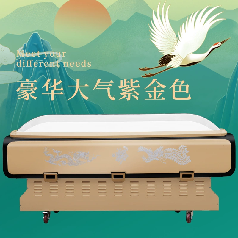 Роскошный ледяной гроб, похоронный гроб, сельский ледяной гроб белого цвета, ледяная кровать, двойной холодный компрессор, гроб из фиолетового золота, гроб для просмотра в зале скорби