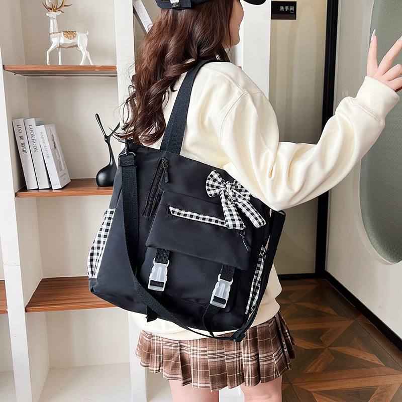 2024 nueva bolsa de hombro de gran capacidad de niña suave bolsas de mano estudiantes de clase bolsa de viaje bolsa de mano