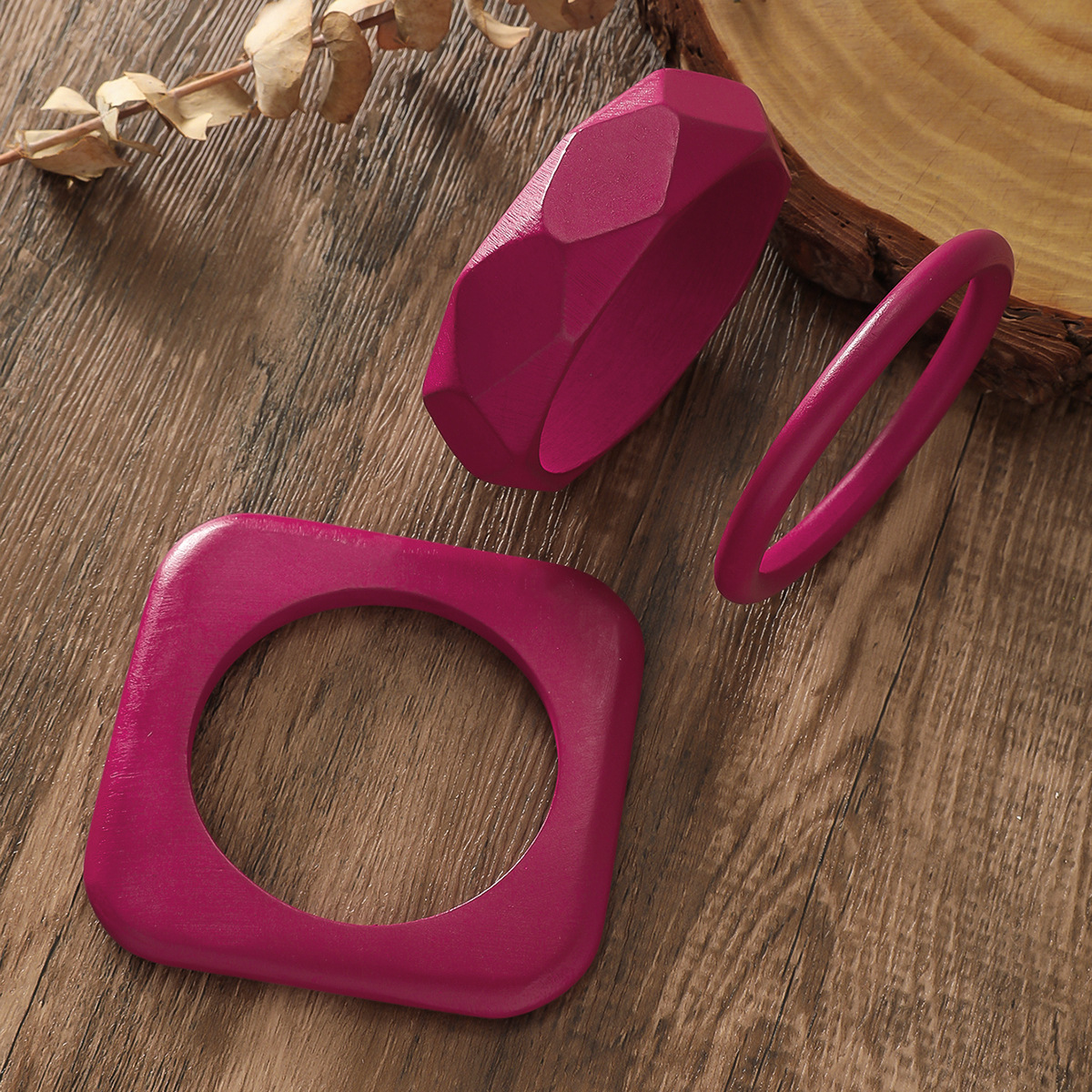 Solid Color Retro Classic Style Wood Bangle Wholesale display picture 18